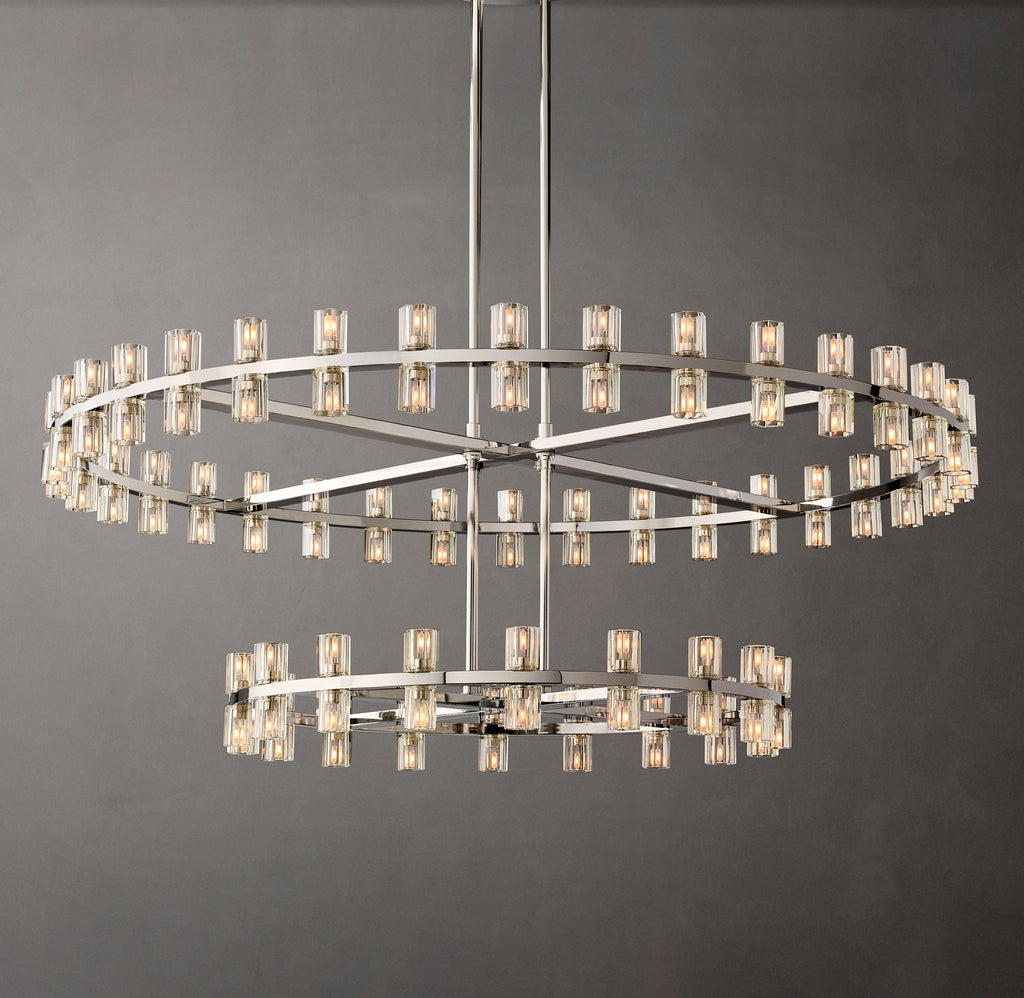 Artisan Arcachon LED Round Two-Tier Chandelier – Polished Nickel — view 4