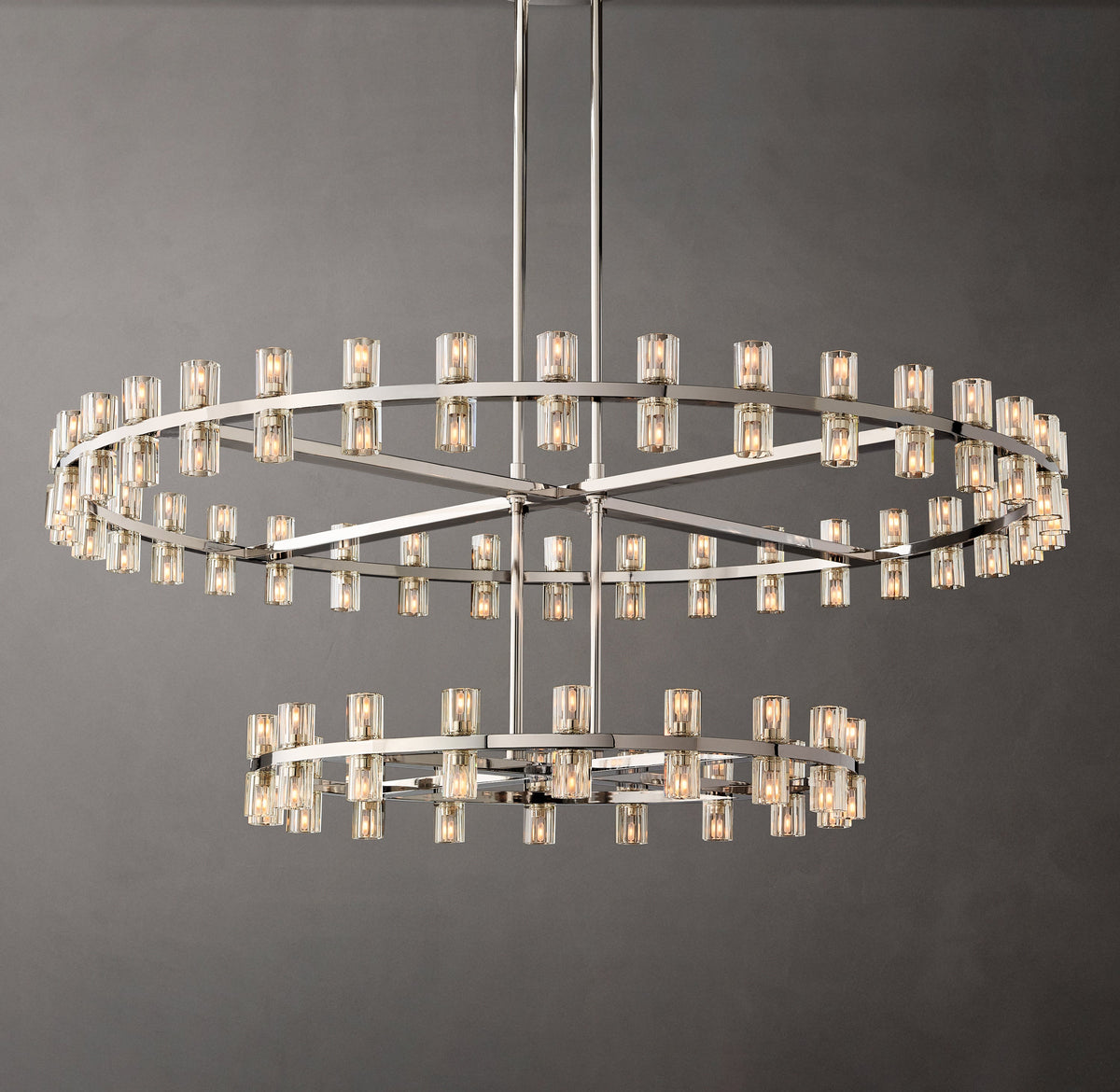 Artisan Arcachon LED Round Two-Tier Chandelier – Polished Nickel — view 4