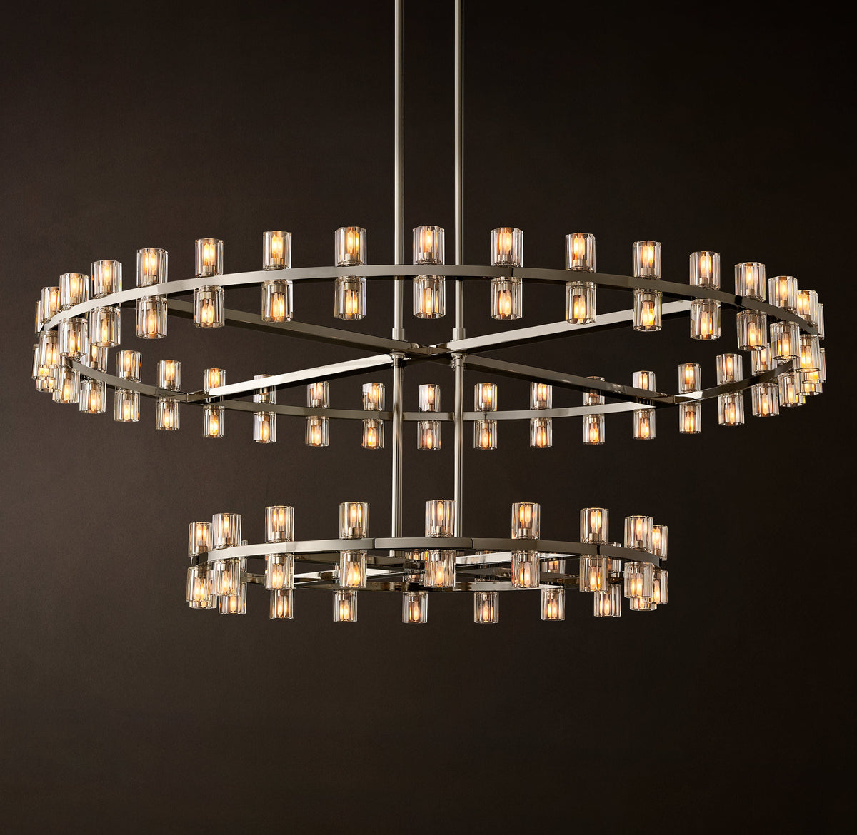 Artisan Arcachon LED Round Two-Tier Chandelier – Polished Nickel — view 5