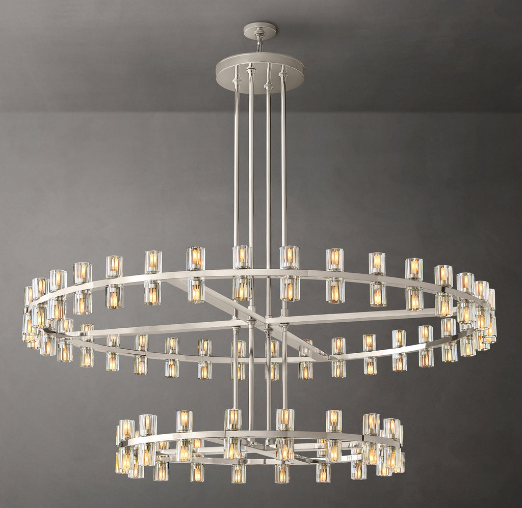 Artisan Arcachon LED Round Two-Tier Chandelier – Polished Nickel — view 6