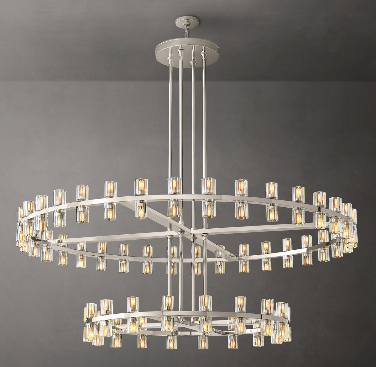 Artisan Arcachon LED Round Two-Tier Chandelier – Polished Nickel — view 6
