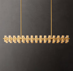Artisan Arcachon LED Rectangular Chandelier – 54" Lacquered Burnished Brass