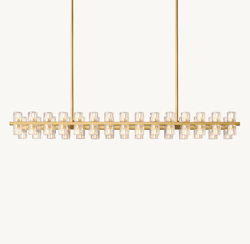 Artisan Arcachon LED Rectangular Chandelier – 54" Lacquered Burnished Brass — view 2