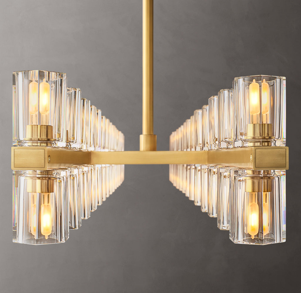 Artisan Arcachon LED Rectangular Chandelier – 54" Lacquered Burnished Brass — view 3