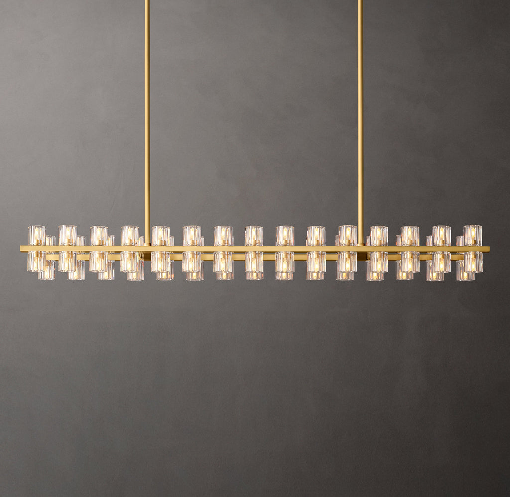 Artisan Arcachon LED Rectangular Chandelier – 54" Lacquered Burnished Brass — view 5