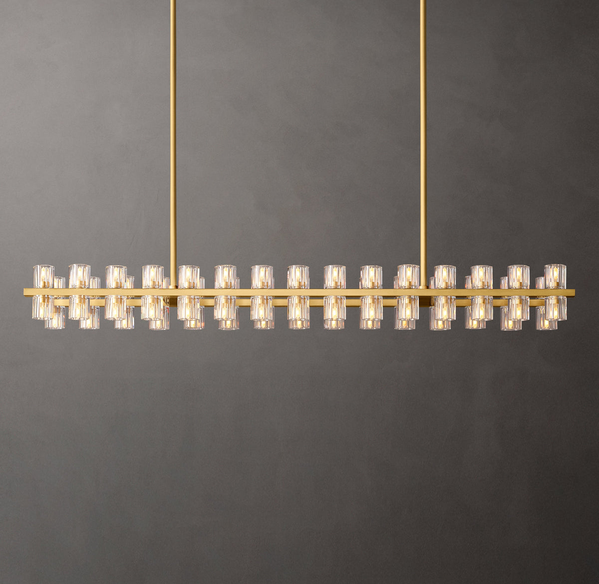 Artisan Arcachon LED Rectangular Chandelier – 54" Lacquered Burnished Brass — view 5