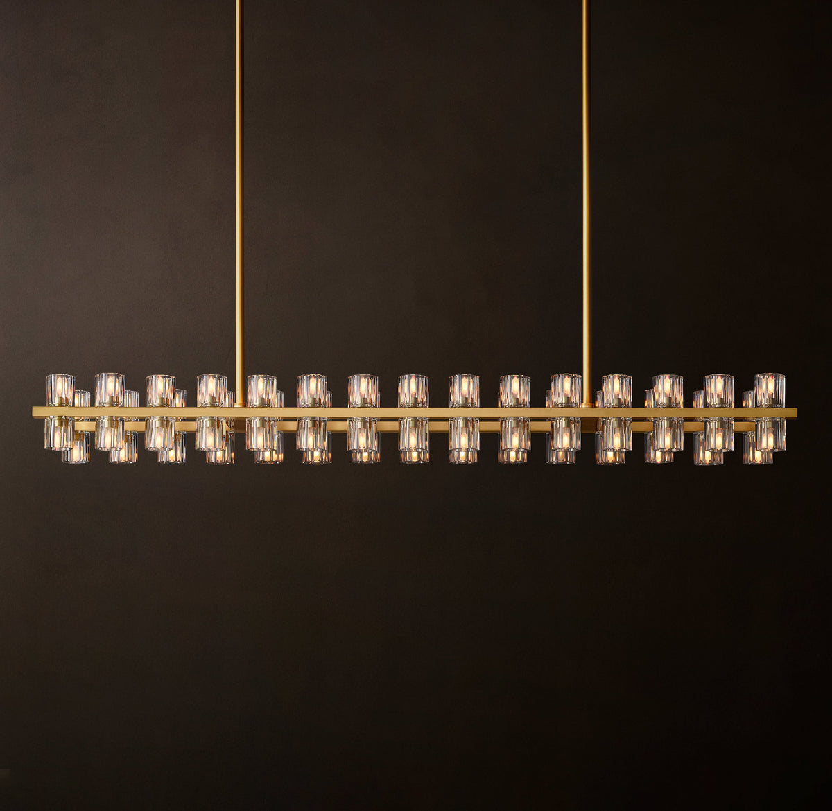 Artisan Arcachon LED Rectangular Chandelier – 54" Lacquered Burnished Brass — view 6