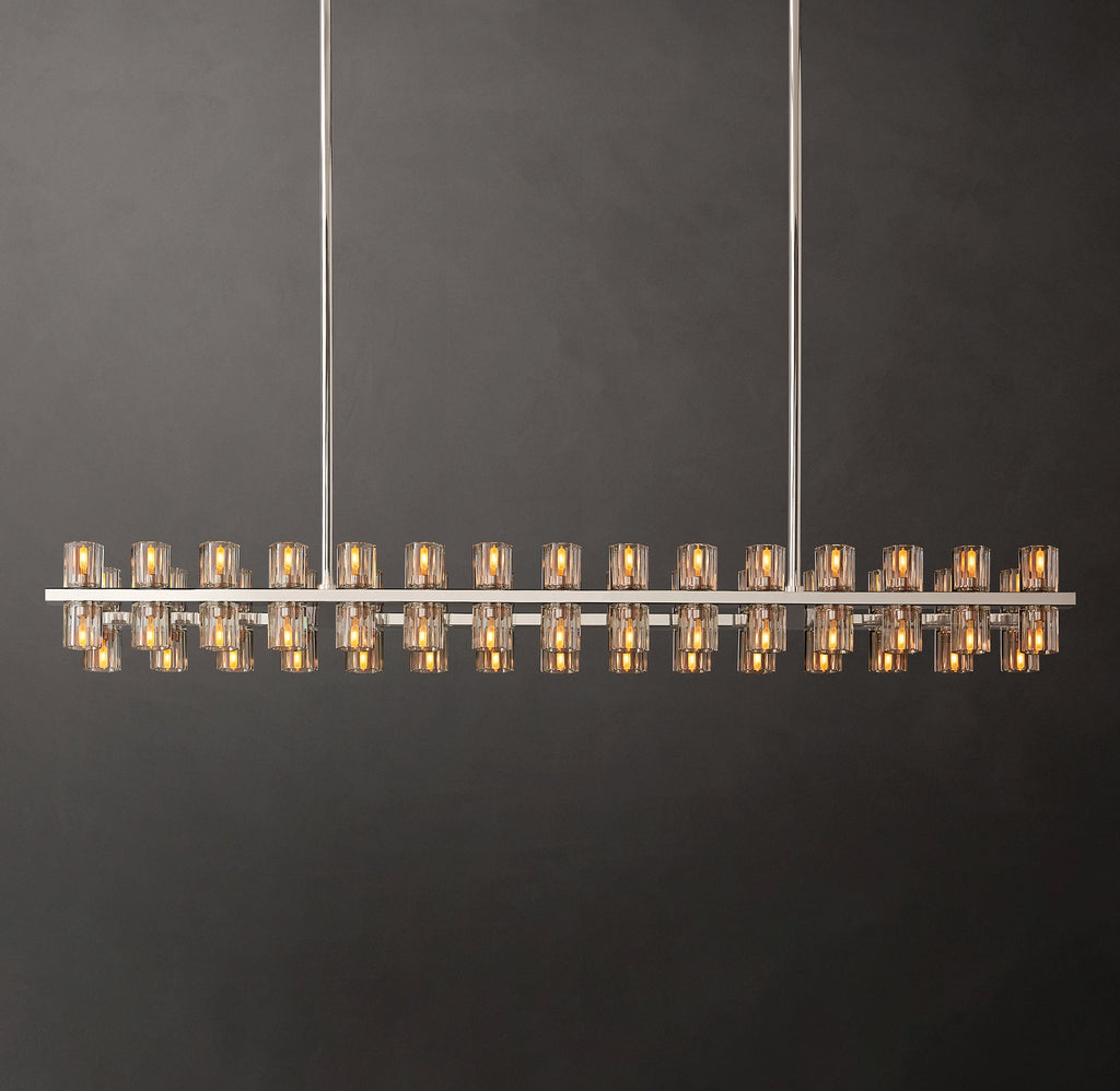 Artisan Arcachon LED Rectangular Chandelier – 54" Polished Nickel — view 1