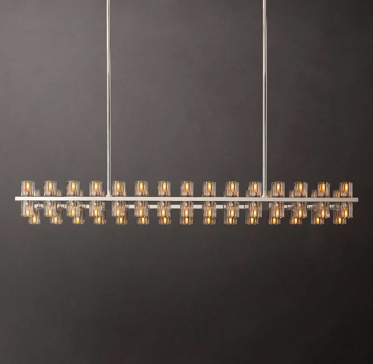 Artisan Arcachon LED Rectangular Chandelier – 54" Polished Nickel — view 1