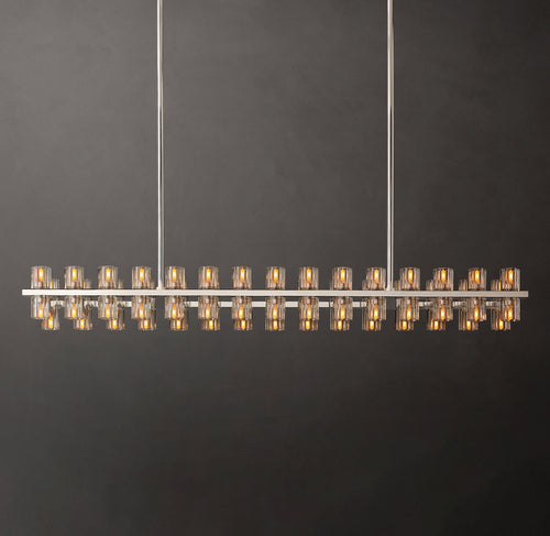 Artisan Arcachon LED Rectangular Chandelier – 54" Polished Nickel — view 1