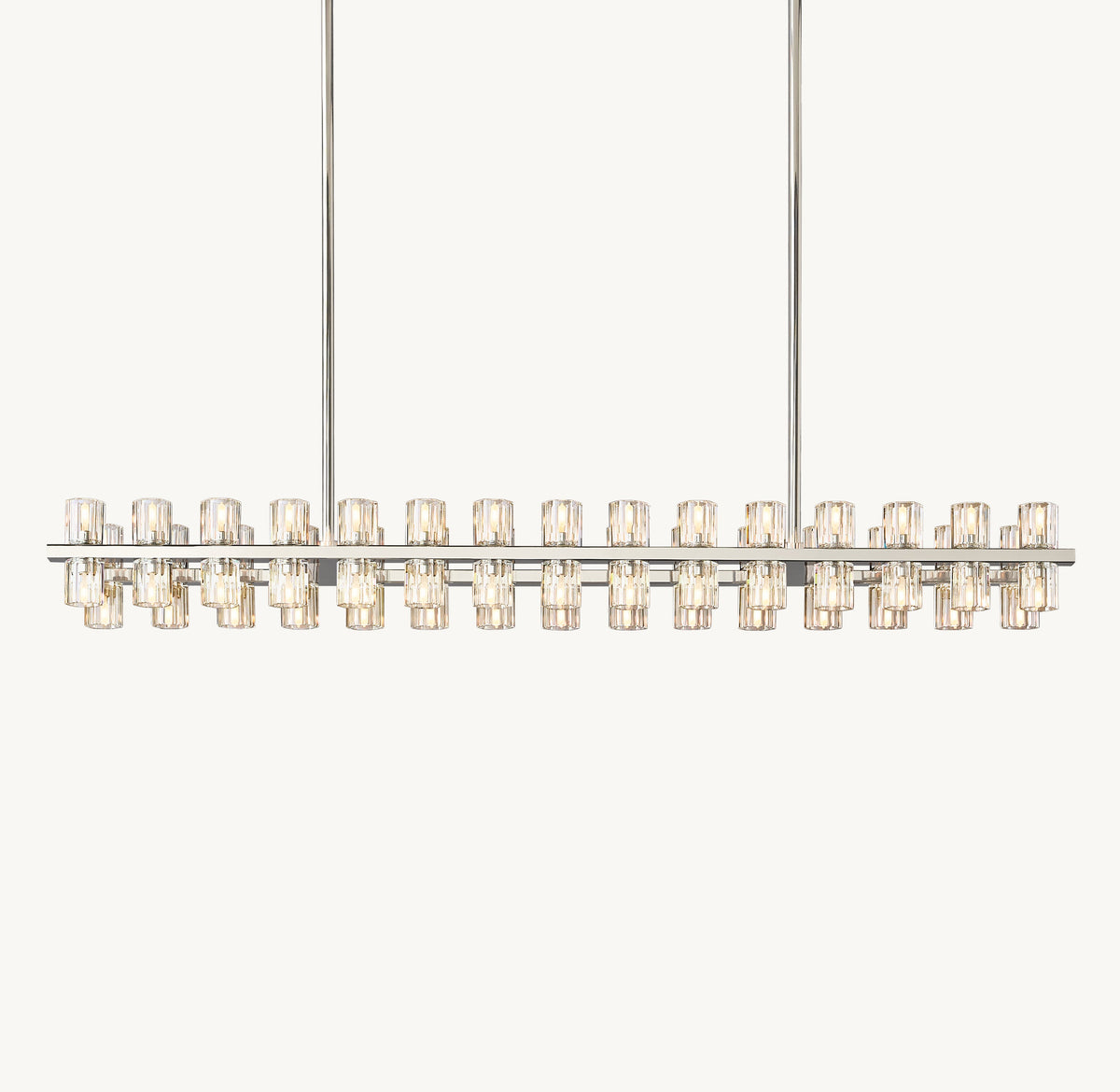 Artisan Arcachon LED Rectangular Chandelier – 54" Polished Nickel — view 2