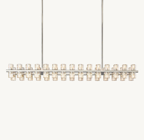 Artisan Arcachon LED Rectangular Chandelier – 54" Polished Nickel — view 2