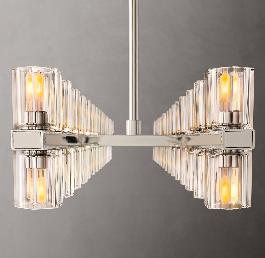 Artisan Arcachon LED Rectangular Chandelier – 54" Polished Nickel — view 3