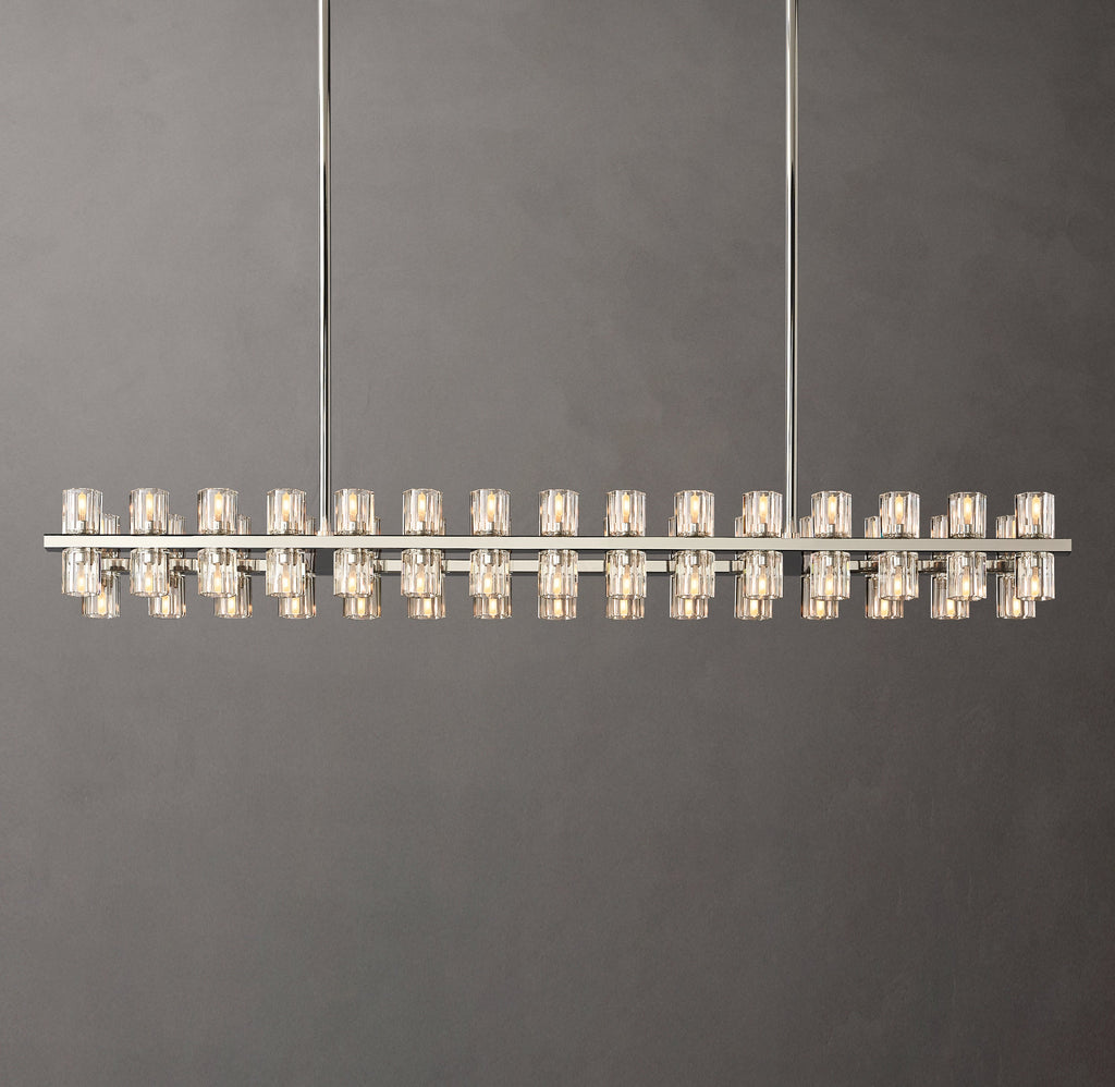 Artisan Arcachon LED Rectangular Chandelier – 54" Polished Nickel — view 4