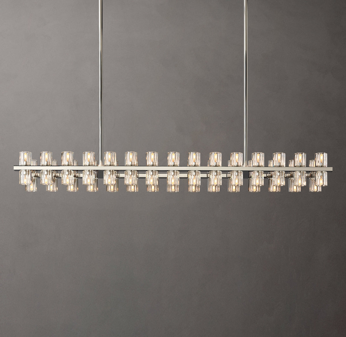 Artisan Arcachon LED Rectangular Chandelier – 54" Polished Nickel — view 4