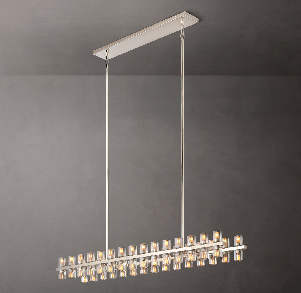 Artisan Arcachon LED Rectangular Chandelier – 54" Polished Nickel — view 6