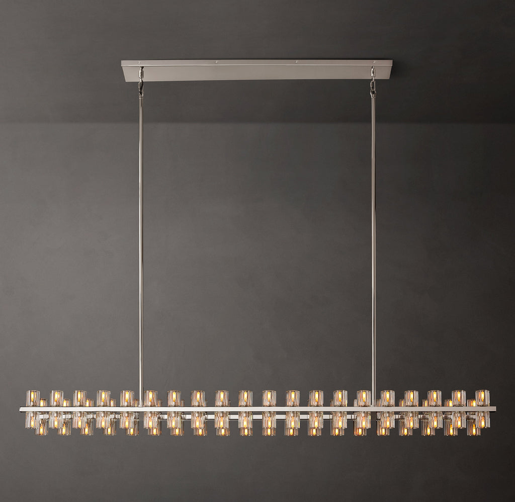 Artisan Arcachon LED Rectangular Chandelier – 72" Polished Nickel — view 1