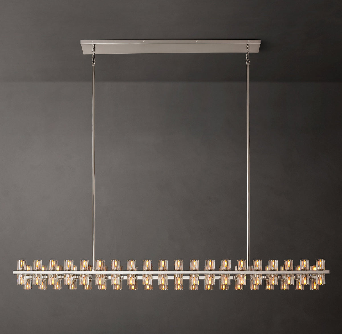 Artisan Arcachon LED Rectangular Chandelier – 72" Polished Nickel — view 1