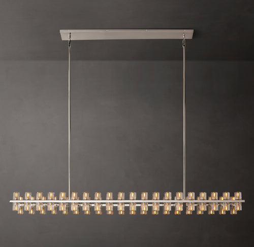 Artisan Arcachon LED Rectangular Chandelier – 72" Polished Nickel — view 1