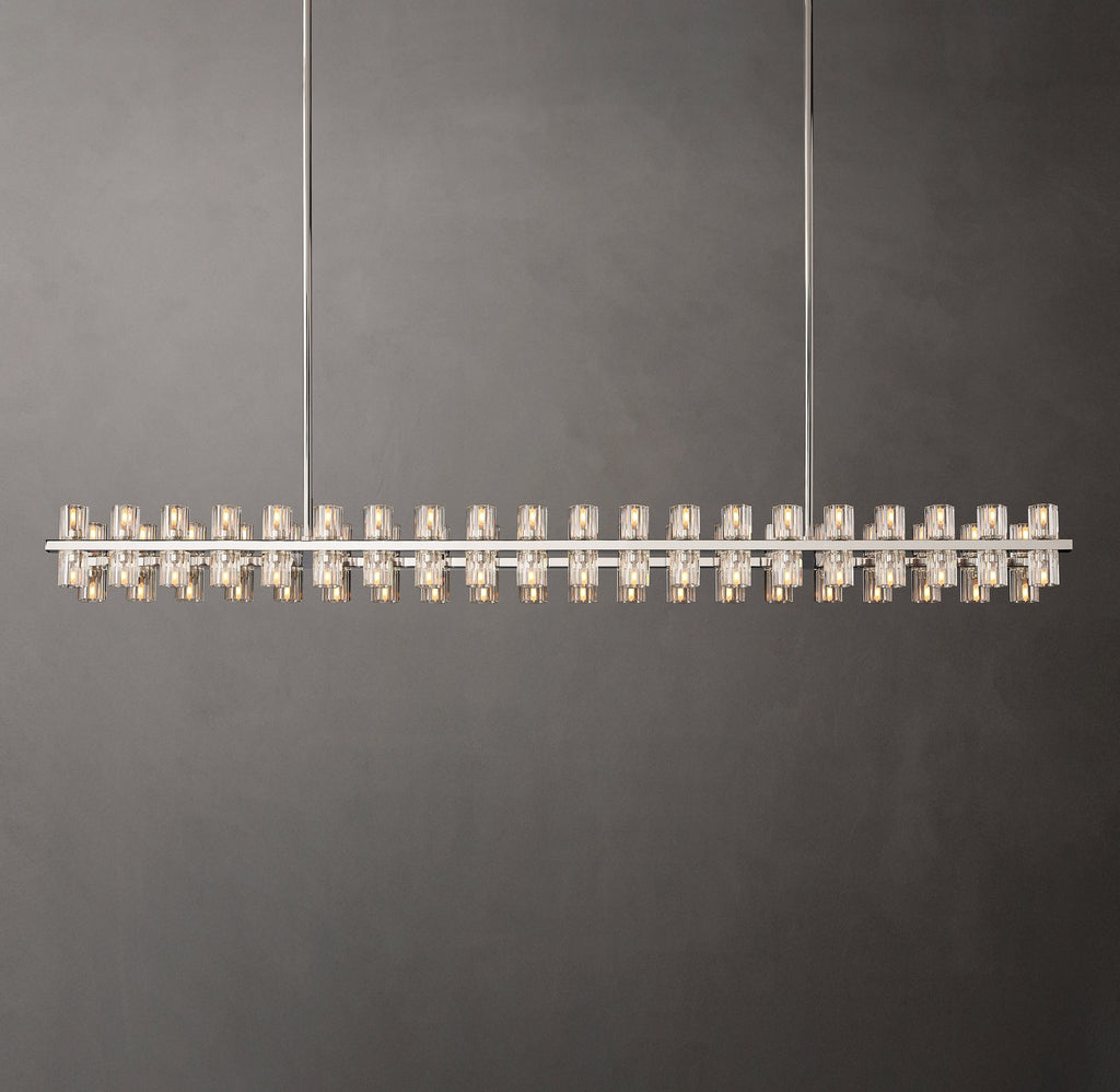 Artisan Arcachon LED Rectangular Chandelier – 72" Polished Nickel — view 2