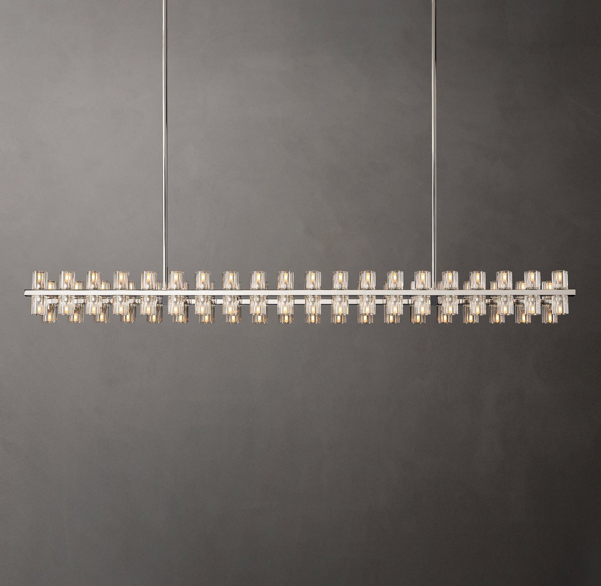 Artisan Arcachon LED Rectangular Chandelier – 72" Polished Nickel — view 2