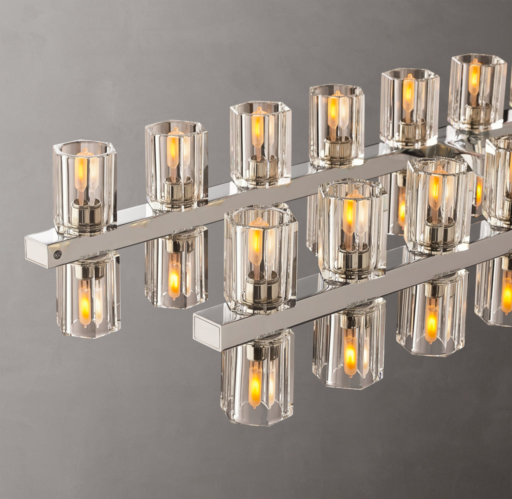 Artisan Arcachon LED Rectangular Chandelier – 72" Polished Nickel — view 3