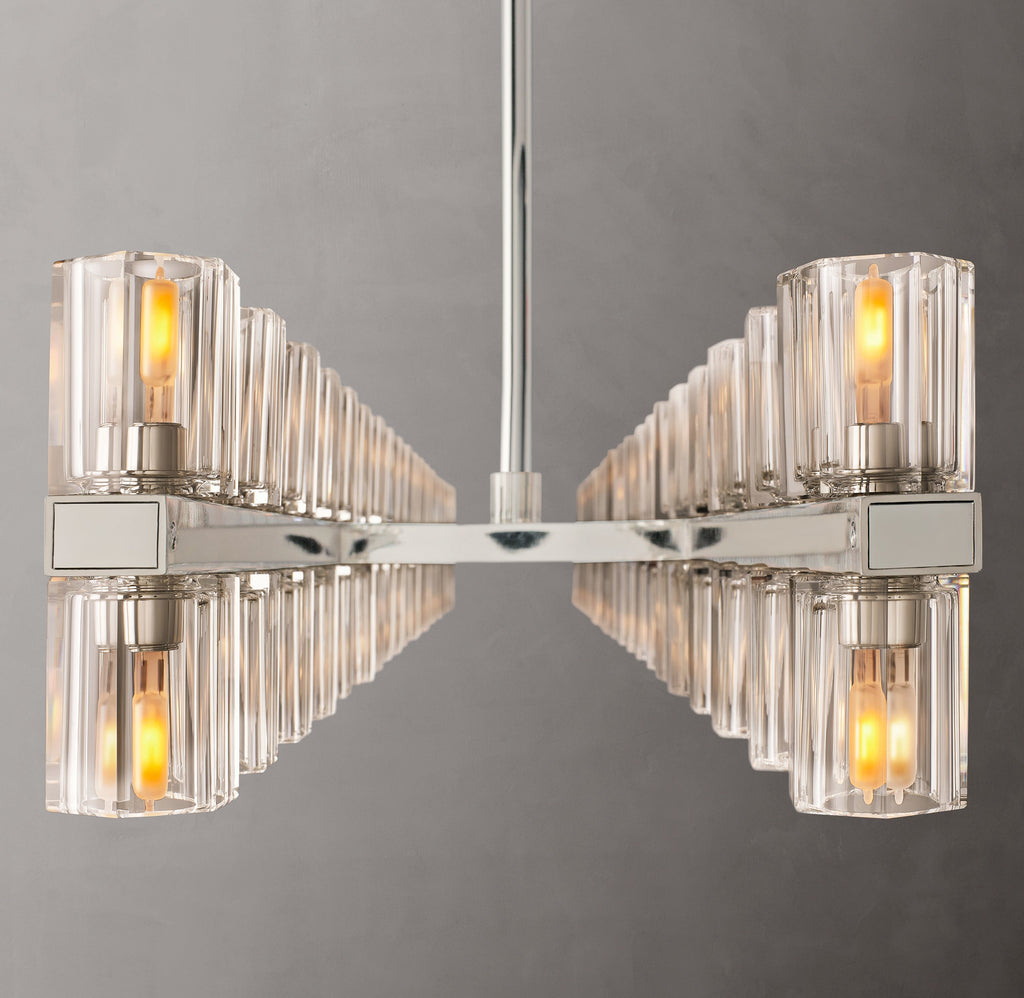 Artisan Arcachon LED Rectangular Chandelier – 72" Polished Nickel — view 4
