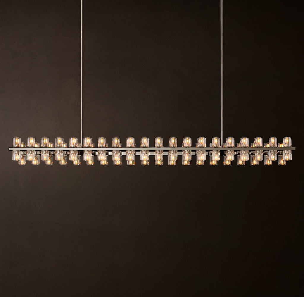Artisan Arcachon LED Rectangular Chandelier – 72" Polished Nickel — view 5