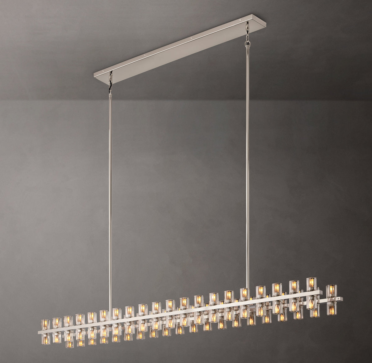 Artisan Arcachon LED Rectangular Chandelier – 72" Polished Nickel — view 6