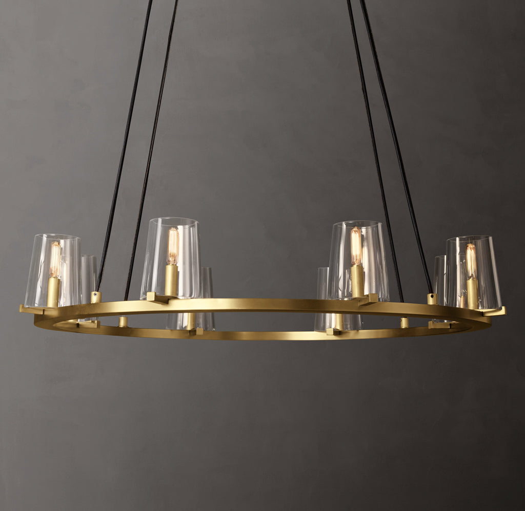 Artisan Pauillac Round Chandelier – 36" Lacquered Burnished Brass — view 1
