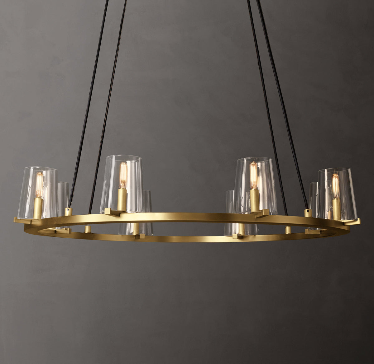 Artisan Pauillac Round Chandelier – 36" Lacquered Burnished Brass — view 1