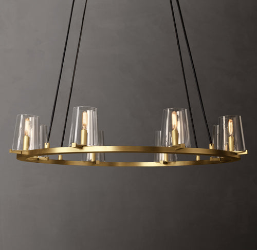 Artisan Pauillac Round Chandelier – 36" Lacquered Burnished Brass — view 1