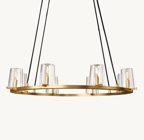 Artisan Pauillac Round Chandelier – 36" Lacquered Burnished Brass — view 2