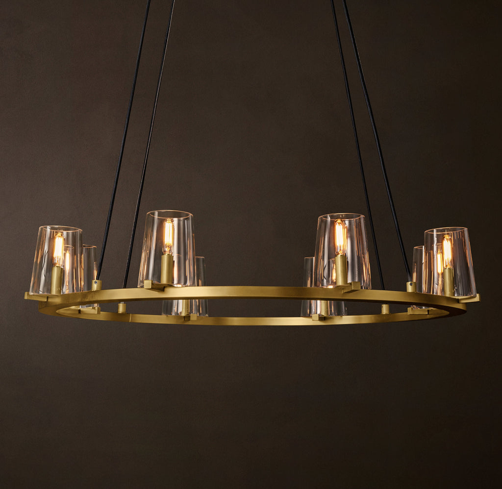 Artisan Pauillac Round Chandelier – 36" Lacquered Burnished Brass — view 4