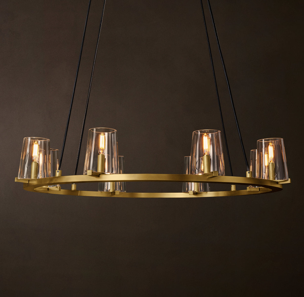 Artisan Pauillac Round Chandelier – 36" Lacquered Burnished Brass — view 4