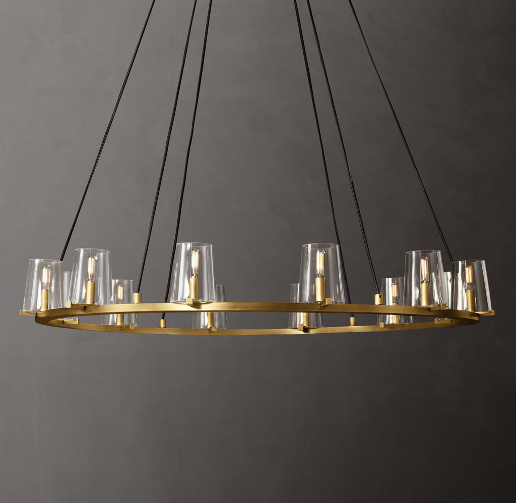 Artisan Pauillac Round Chandelier – 48" Lacquered Burnished Brass — view 1
