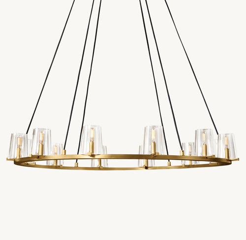 Artisan Pauillac Round Chandelier – 48" Lacquered Burnished Brass — view 2