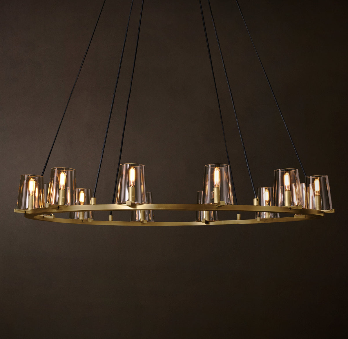 Artisan Pauillac Round Chandelier – 48" Lacquered Burnished Brass — view 4