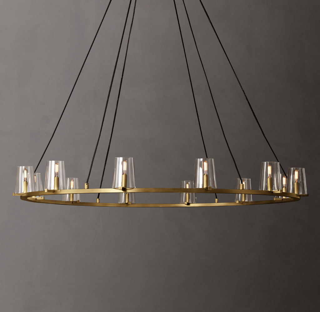 Artisan Pauillac Round Chandelier – 60" Lacquered Burnished Brass — view 1