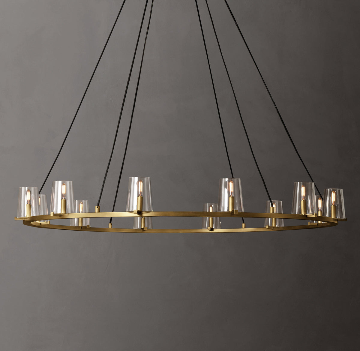 Artisan Pauillac Round Chandelier – 60" Lacquered Burnished Brass — view 1