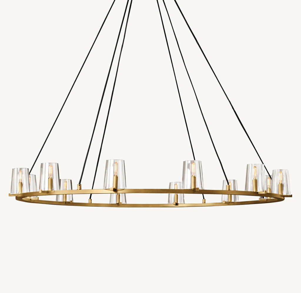 Artisan Pauillac Round Chandelier – 60" Lacquered Burnished Brass — view 2