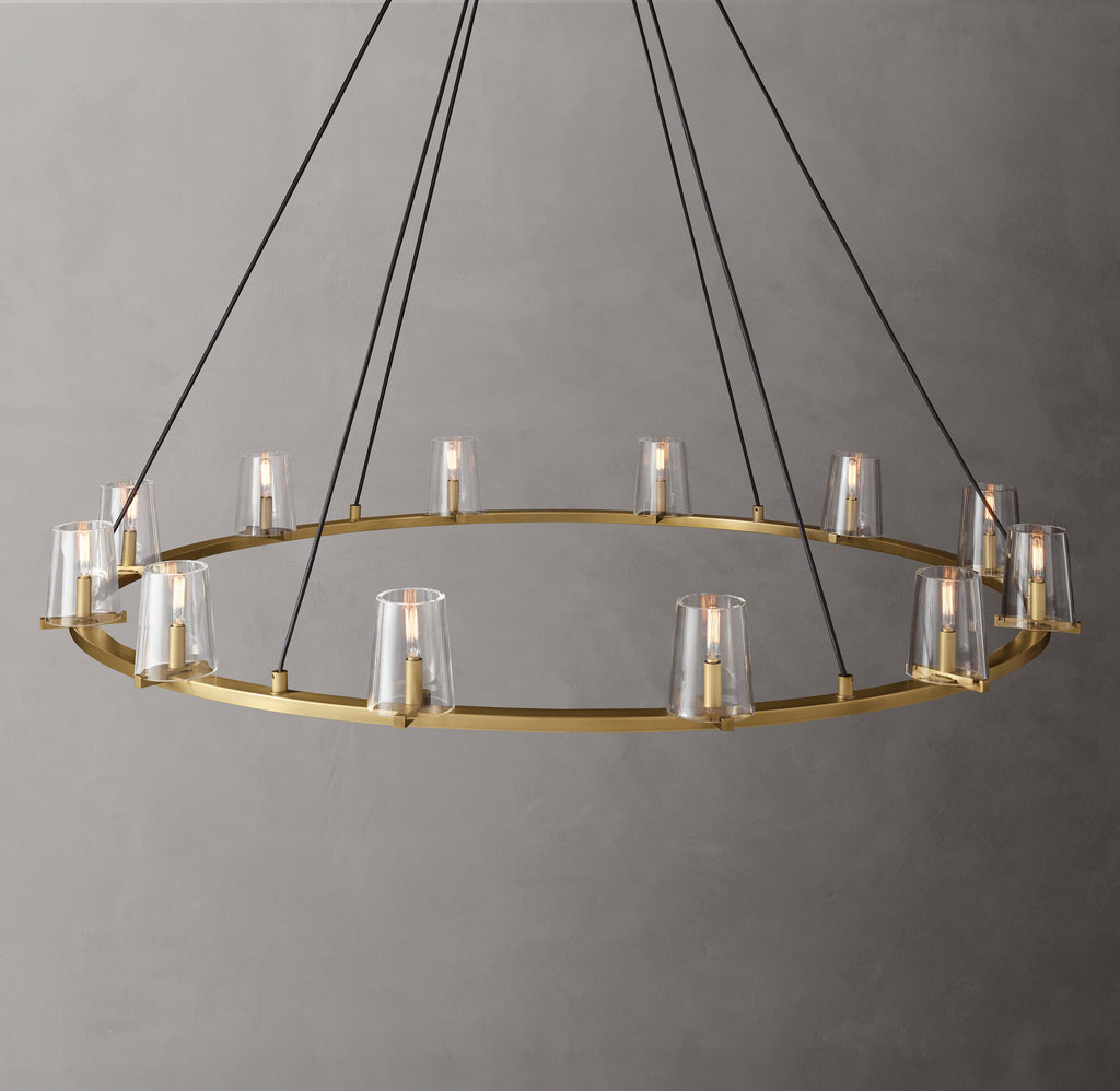 Artisan Pauillac Round Chandelier – 60" Lacquered Burnished Brass — view 4