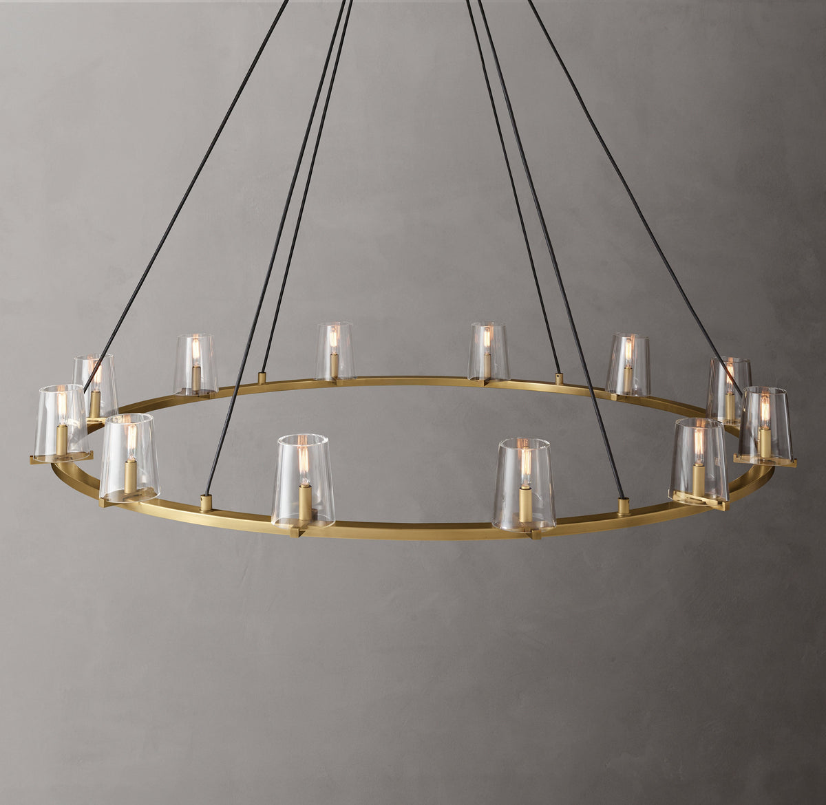Artisan Pauillac Round Chandelier – 60" Lacquered Burnished Brass — view 4