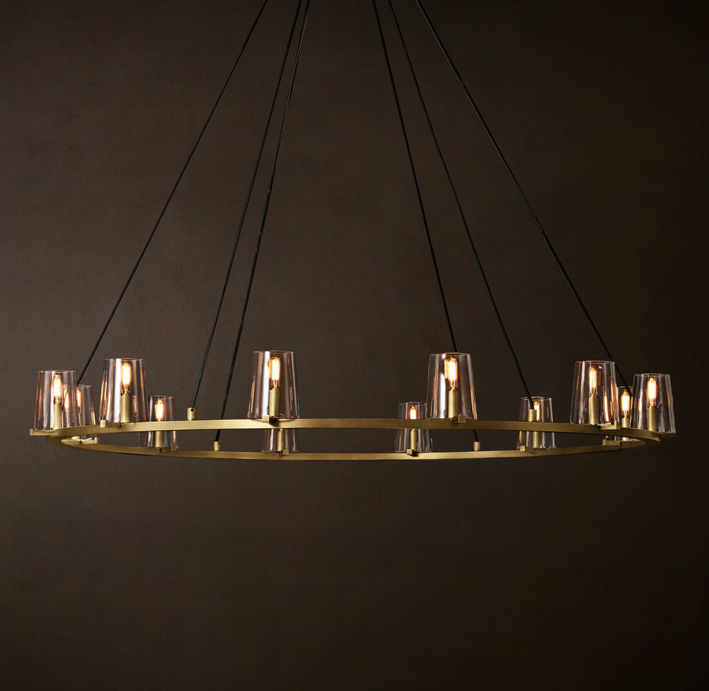 Artisan Pauillac Round Chandelier – 60" Lacquered Burnished Brass — view 5
