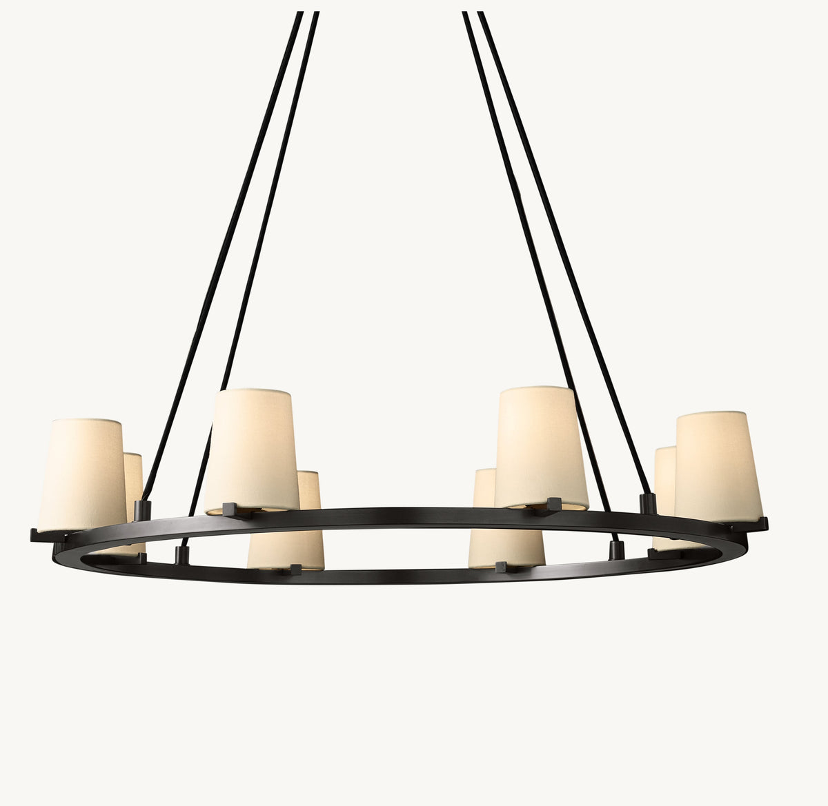 Artisan Pauillac Fabric Shade Round Chandelier – 36" Bronze — view 2