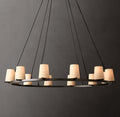 Artisan Pauillac Fabric Shade Round Chandelier – 48" Bronze — view 1