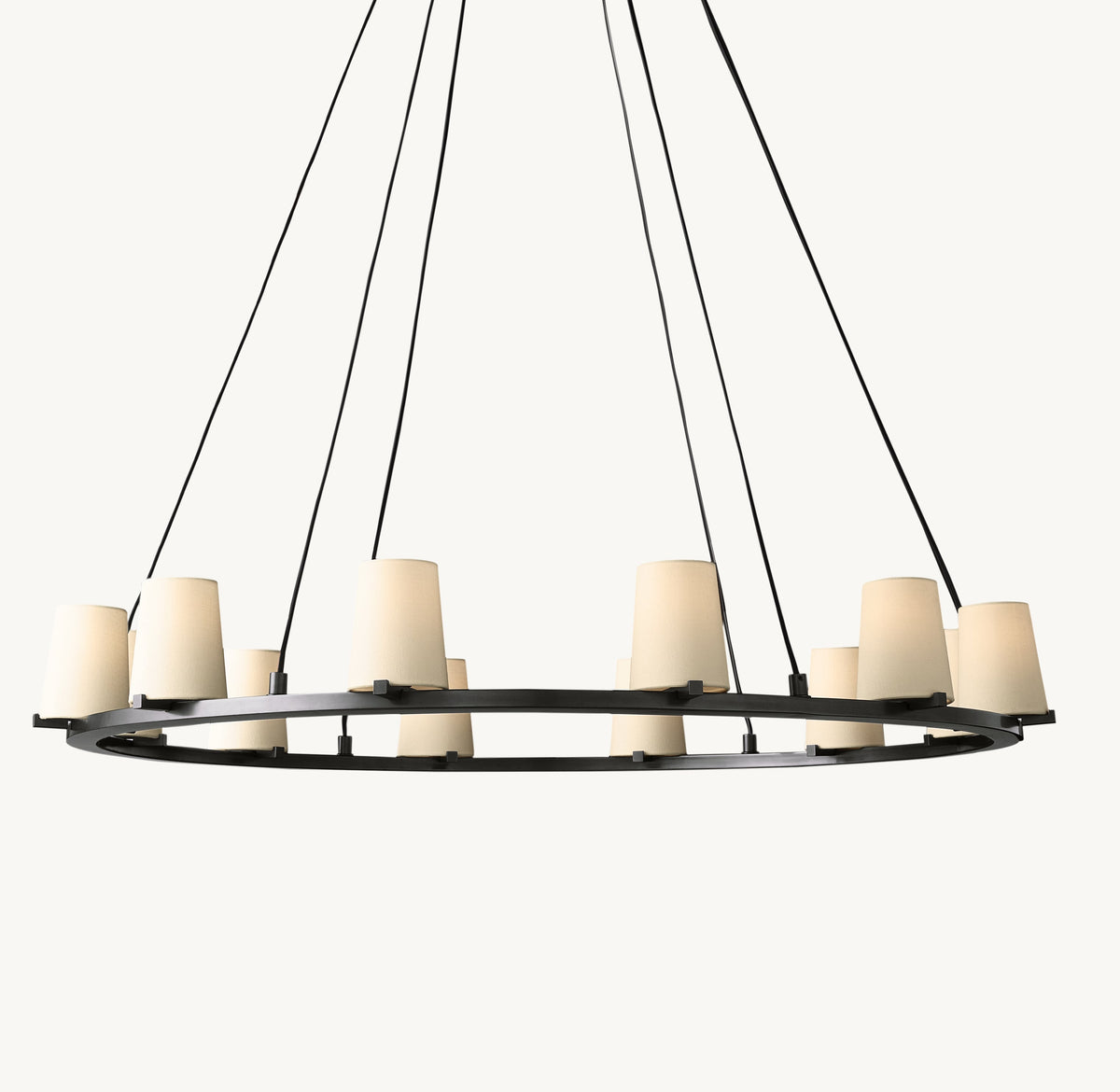 Artisan Pauillac Fabric Shade Round Chandelier – 48" Bronze — view 2
