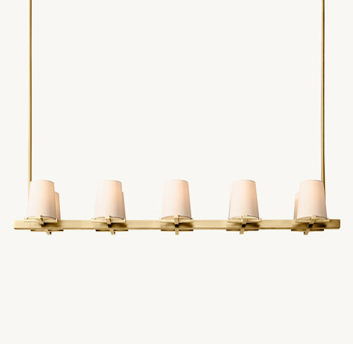 Artisan Pauillac Fabric Shade Linear Chandelier – 49" — view 2