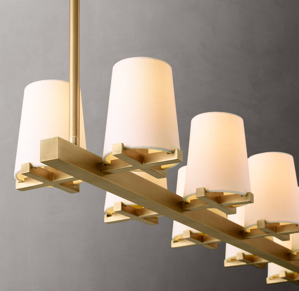 Artisan Pauillac Fabric Shade Linear Chandelier – 49" — view 4