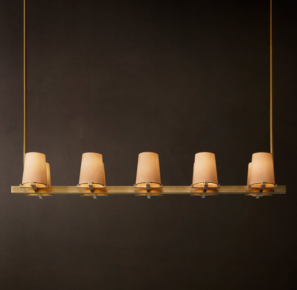 Artisan Pauillac Fabric Shade Linear Chandelier – 49" — view 5